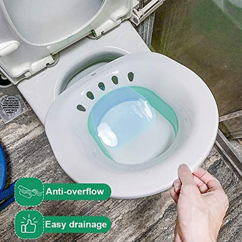 Zafina Sitz Bath for Toilet Seat, Foldable Postpartum Care Basin, Sitz Bath Tub for Soothes and Cleanse Vagina & Anal, Hemorrhoids and Perineum Treatment, Ideal for Post-Episiotomy Patients…