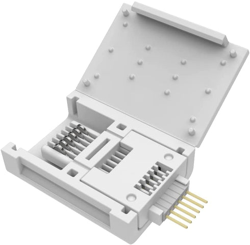 Litcessory 6-Pin to Cut-End Connector for Philips Hue Lightstrip Plus (4 Pack, White - MICRO 6-PIN V4)