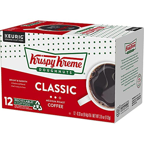 Krispy Kreme Classic Keurig Single-Serve K-Cup Pods, Medium Roast Coffee, 12 Count