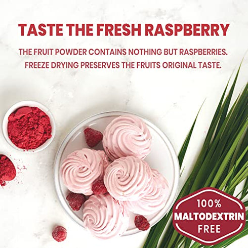 Jungle Powders Raspberry Powder 3.5oz, Powdered Unsweetened Freeze Dried Raspberries, Additive, Filler, and GMO Free Red Superfood Extract for Baking