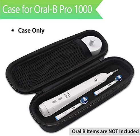 Oral B Toothbrush Hard Travel Case Carrying Bag, Fits for Oral-B Pro 1000, 2000, 3000, 3500, 1500 Electric Toothbrush, Mesh Pocket for Accessories and Soft Lining inside the Case for Protection