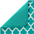 S&T INC. Absorbent, Reversible XL Microfiber Dish Drying Mat for Kitchen, 18 Inch x 24 Inch, Teal Trellis