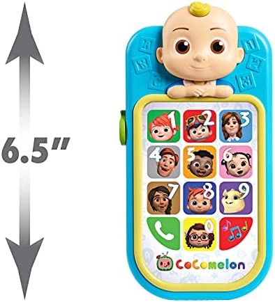 CoComelon JJ’s First Learning Toy Phone for Kids with Lights, Sounds, Music to Introduce Feelings, Letters, Numbers, Colors, Shapes, and Weather to Children, by Just Play