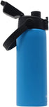 New Aquatix (Sea Mist Blue, 21 Ounce) Pure Stainless Steel Double Wall Vacuum Insulated Sports Water Bottle Convenient Flip Top Cap with Removable Strap Handle - Keeps Drinks Cold 24 hr/Hot 6 hr