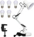 Gupuzm Led Desk Lamp with Clamp - Swing Arm Desk Lamp with 5 LED Cold Light Bulbs 6500K - Folding Table Lamp?Used for Office, Work, Study, Dormitory Reading and Eye Protection Desk Lamp (White)
