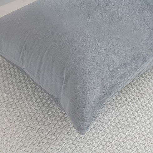uwkcy Velvet Body Pillow Cover/Case Pillowcase with Hidden Zipper, Zippered Plush Fluffy Body Pillow Case (20 x 54 Inch, Light Gray, 1-Piece)
