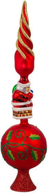Kurt Adler Glass Santa Claus Design Treetop, 16-Inch