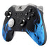 eXtremeRate Blue Flame Fire Faceplate Cover, Soft Touch Front Housing Shell Case for Xbox One Elite Controller Model 1698 with Thumbstick Accent Rings - Controller NOT Included