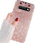 J.west Galaxy S10 Case 6.1-inch, Luxury Saprkle Bling Glitter Leopard Print Design Soft Metallic Slim Protective Phone Cases for Women Girls TPU Silicone Cover Case for Samsung S10 Rose Gold