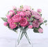 KAHAUL Artificial Flowers Silk Peony Flower Fake Flower Small Pieces Wedding Bouquet Design for Home Store Decoration Indoor&Outdoor (4 Pack, Pink Red)