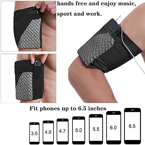 Universal Sports Armband for All Phones. Cell Phone Armband for Running, Fitness and Gym Workouts (iPhone X/8/7/6/Plus,Samsung Galaxy S9/S8/S7/S6/Edge/Plus & LG, More) Black, X-Large