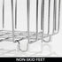 mDesign Metal Farmhouse Kitchen Pantry Food Storage Organizer Basket Bin - Wire Grid Design - for Cabinets, Cupboards, Shelves, Countertops - Holds Potatoes, Onions, Fruit - Large, 2 Pack - Chrome