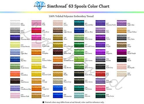 Simthread 6 Polyester White Machine Embroidery Threads 1000M(1100Yards) for Brother, Babylock, Janome, Pfaff, Singer, Bernina and Other Home Machines (White)