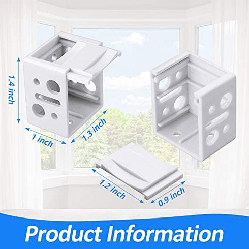 Jetec 1 Inch Blind Brackets White Profile Box Mounting Bracket Window Blinds Headrail Bracket (4)