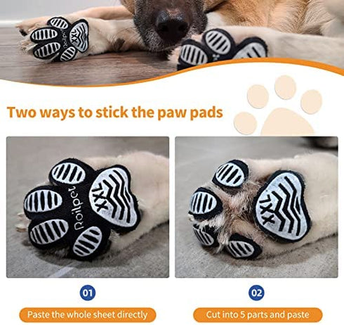 Roilpet Dog Slip Stopper Pads- Provide Your Dogs with Anti-Slip Traction from Slipping on Slippery Floors, Especially for Senior Dog for Indoors Wear (12 Sets 48 Pads, S (1-5/8"x1-3/8, 4-10 lbs))