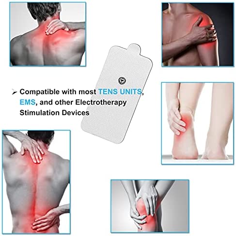 DOMAS 28 Pcs TENS Unit Replacement Pads Premium Reusable Electrode Pads?Snap On 3.5MM),Self Adhesive Electro Therapy Patches for Electrical Stimulation,Non Irritating Stim Pads Design