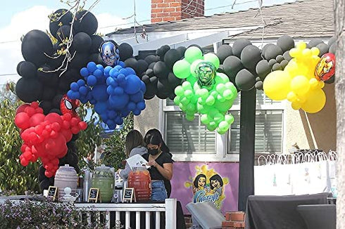 4-pack Superhero Birthday Party Mylar Foil Balloon Super Hero Birthday Party Supplies Party Decorations by Elsani
