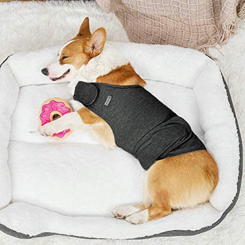 Apetian Anxiety Vest for Dogs Thunder Jacket Calming Shirts for Dogs Anxiety Jacket Dog Compression Vest Calming Wrap (A1-Dark Grey, Large)