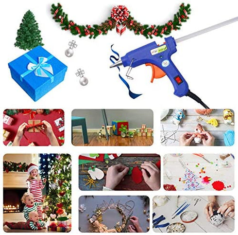 Hot Glue Gun Kit, Hot Melt Glue Gun Mini for Crafts with 20 Pcs Glue Sticks and 20 Wood Craft Sticks,Hot Mini Glue Guns with Hardshell Carrying Case for School DIY Arts, Craft, Home Repairs for Kids