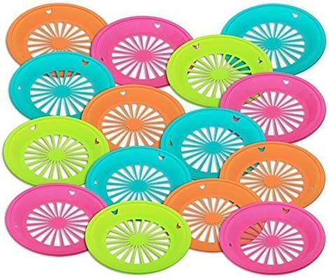 12 Reusable 10.5" Plastic Paper Plate Holders in bright colors (12 Pack)