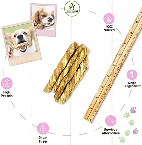 Nature Gnaws Tripe Twists for Dogs - Premium Natural Beef Sticks - Simple Single Ingredient Crunchy Dog Chew Treats - Rawhide Free