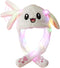IronBuddy LED Glowing Plush Moving Rabbit Hat Funny Glowing and Ear Moving Bunny Hat Cap for Women Girls, Cosplay Christmas Party Holiday Hat