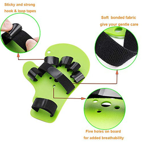 KAVIL Hand Brace Resting Hand Splint Finger Stroke Recovery Equipment Finger Straightener Extender Hand Therapy Equipment with Finger Support ( Fit Right or Left Hand)