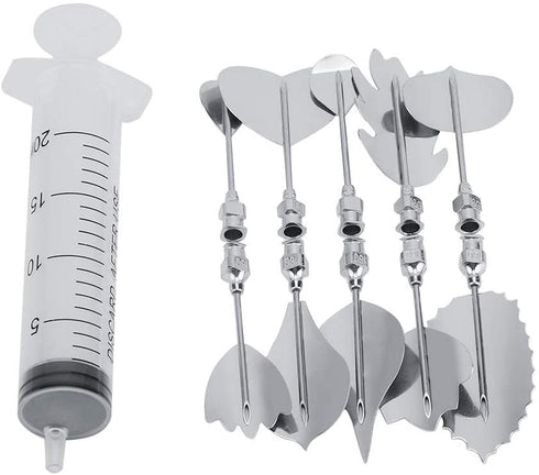 Stainless Jelly Molds, 3D Gelatin Jelly Molds Stainless Steel DIY Pudding Art Needle Syringe Cake Decorating Tool mold kit Stainless Jelly Art(?35100‘M))