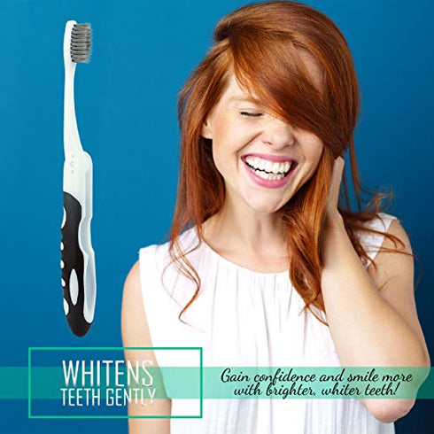 Travel Toothbrushes, Good as a Camping Toothbrush or Travel Toothbrush, Charcoal Folding Toothbrush, Foldable and Compact Travel Toothbrush with Soft Bristles For Your Sensitive Gums (6 Pack-Charcoal)