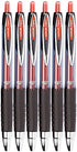 Uni-ball Signo 207 Retractable Gel Ink Rollerball Pens, Medium Point 0.7mm, Pack of 6 (Red)