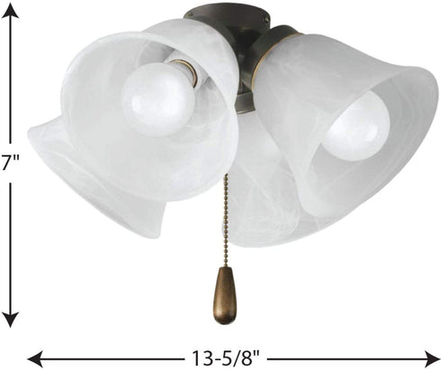 Progress Lighting P2643-20WB Fan Light Kit, Antique Bronze