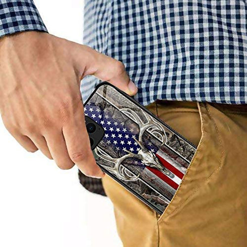 iPhone 11 Case,American Flag Camo Deer Skull iPhone 11 Cases for Men Boys,Shockproof Anti-Scratch Soft TPU Pattern Design Case for Apple iPhone 11 American Flag Camo Deer Skull