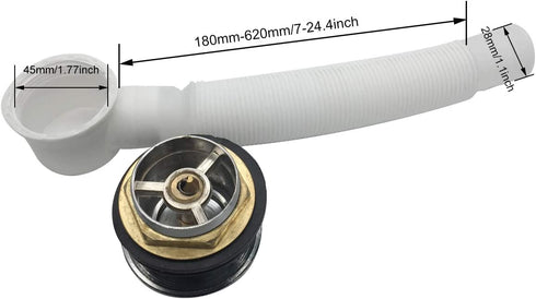 ZLYY Tip Toe Style Bathtub Drain Stopper with A Flexible Water Pipe