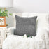 CaliTime Pack of 2 Cozy Throw Pillow Covers Cases for Couch Sofa Home Decoration Solid Dyed Soft Chenille 22 X 22 Inches Medium Grey
