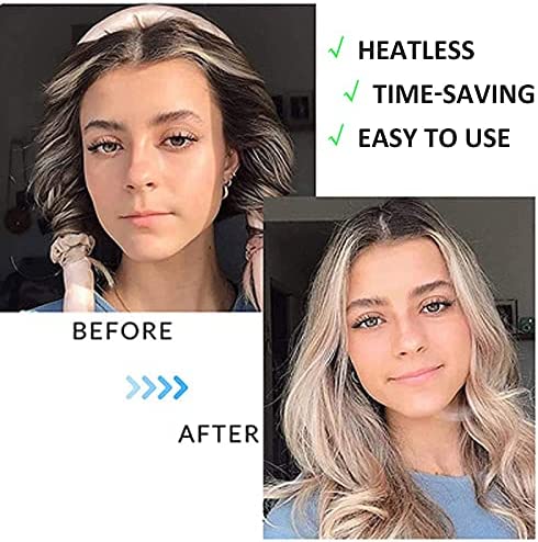 TIK Tok Heatless Hair Curlers for Long Hair,Heatless Curling Rod Headband,No Heat Curlers You Can to Sleep in Overnight,Heatless Curls Headband,Soft Foam Hair Rollers for Natural Hair(Black)