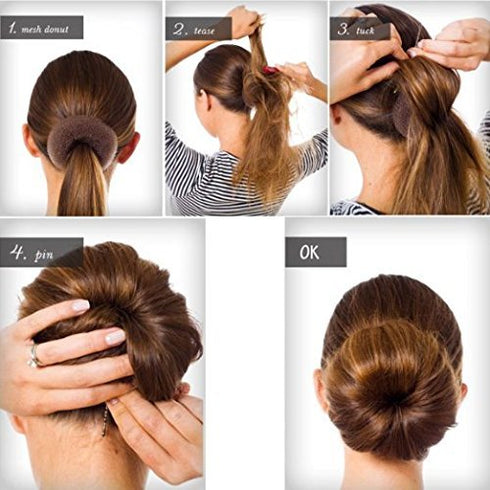 Extra Small Hair Bun Maker for Kids, 6 PCS Chignon Hair Donut Sock Bun Form for Girls, Mini Hair Doughnut Shaper for Short and Thin Hair (Small Size 2 Inch, Dark Brown)