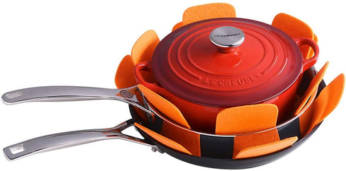 Le Creuset Felt Pan Protectors, Set of 3 - 16" diameter, Flame