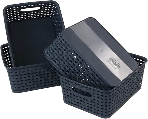 Cand Plastic Storage Basket, 10.08" x 7.67" x 4.05", 4 Packs