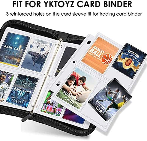 4-Pocket Baseball Card Sleeves Trading Card Binder Sleeves, 320 Pockets Double Sided Baseball Card Protectors Plastic Card Holder Fit for Trading Cards, Sport Cards (Each Page 6.1 × 7.8 inches)