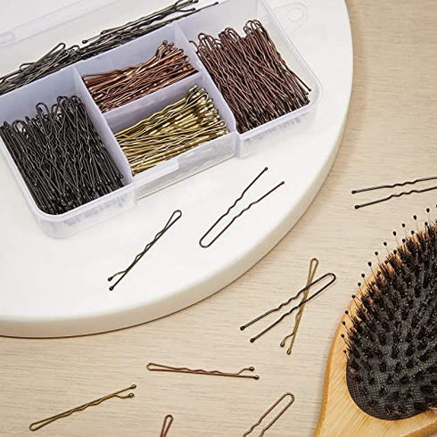 U Shaped Hair Pins with Clear Case (2 In, 4 Colors, 360 Pieces)