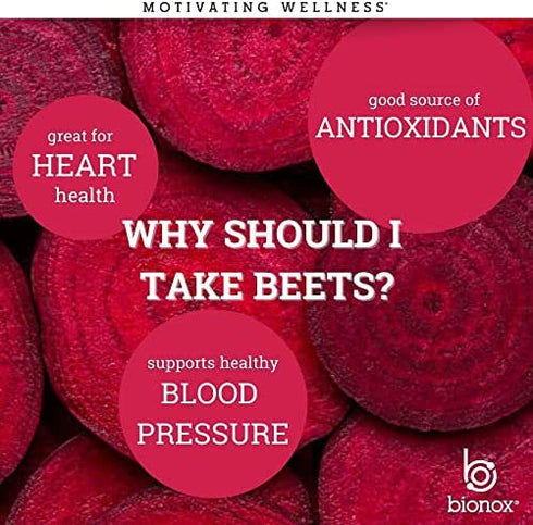 Bionox Nox3 Organic Beetroot with Nitric Oxide Test Strips, Blood Pressure Support, Delicious Dark Cherry Flavor, Beet Superfood, 30 Days