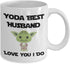 Yoda Best Husband Mug, I Love You Happy Birthday Gift From Wife, Funny Wedding First Anniversary Cup, Christmas Hubby Coffee Mugs, Cute Easter Present For Him, Married Couple Cups, Bride To Groom