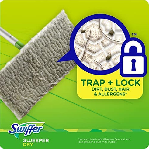 Swiffer Sweeper Dry Sweeping Cloths, Mop and Broom Floor Cleaner Refills, Febreze Lavender Vanilla and Comfort Scent, 16 Count