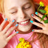 48Pcs Press on Nails for Kids Full Cover Short Fake Stick on Nails for Girls False Nails Lovely Children Gift Nail Art Decoration (Blue Ocean)