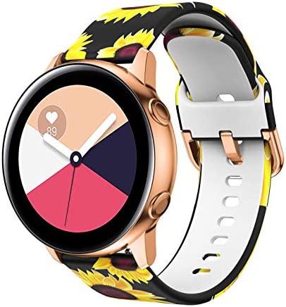 Patrohoo Watch Bands Compatible with Samsung Galaxy Watch Active (40mm) Bands, 20mm Soft Silicone Strap for Samsung Galaxy Watch(42mm) / Galaxy Watch Active (40mm).Sunflower.