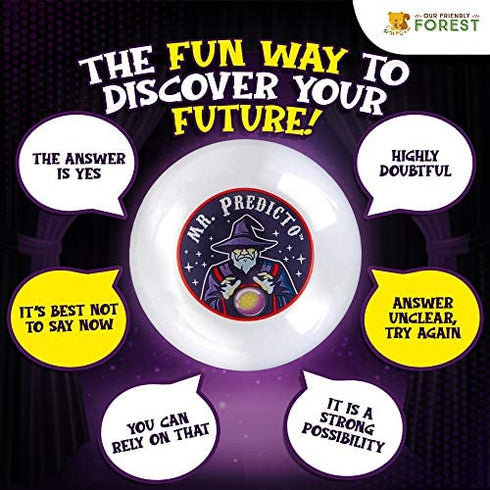 Mr. Predicto Fortune Teller Crystal Ball - Ask a Question & He Speaks an Answer - Great for Haunted House Props & Fortune Teller Accessories, Halloween Decor Scary, Easter Crystal Ball Light Up Toy