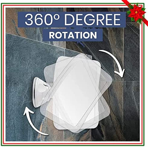 3X Magnifying Shower Mirror For Fogless Shaving with Suction Cup, Shatterproof Surface and 360° Swivel, 6.3 x 6.3\