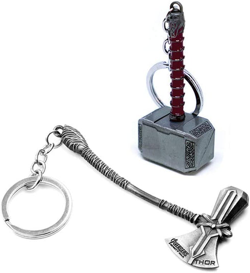 365Home 2-Pack Hammer Keychain and Axe Keychain, Cool Gifts for Men, Husband, Boyfriend