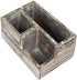 MyGift Rustic Torched Wood Office Desk Stationery Organizer - 3 Compartment Remote Control and Media Storage Holder