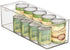 mDesign Plastic Food Storage Organization Container Bin w/Handles, for Kitchen, Pantry, Cabinet, Fridge/Freezer, Countertop - Organizer for Refrigerator Snacks - Ligne Collection -Clear